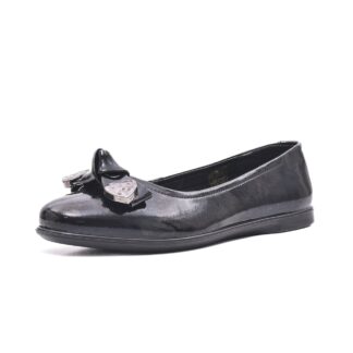 Balerini dama KARISMA 8OWB40002B 01-L negru lac piele naturala lacuita