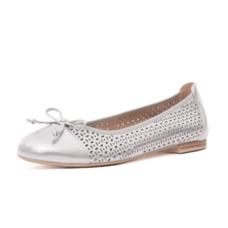 Balerini dama elegant Caprice argintiu piele naturala 9-22185-42 920
