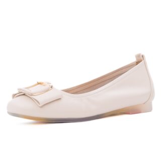 Balerini dama PASS Collection M4M480009B 52-N crem piele naturala