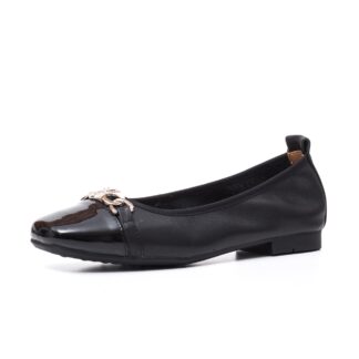 Balerini dama PASS Collection M4M440004A 01-N negru piele naturala