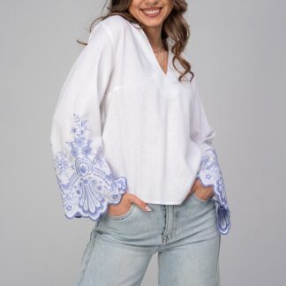 Bluze dama Hermosa alb rayon