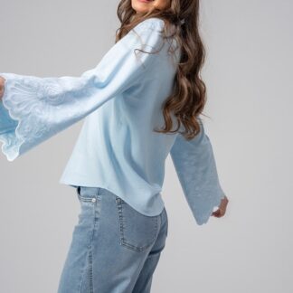 Bluze dama Hermosa bleu rayon
