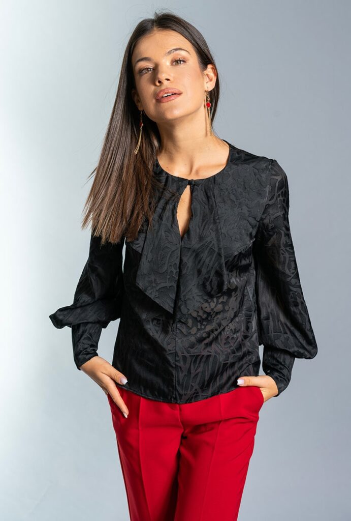Bluze dama Hermosa negru piele ecologica