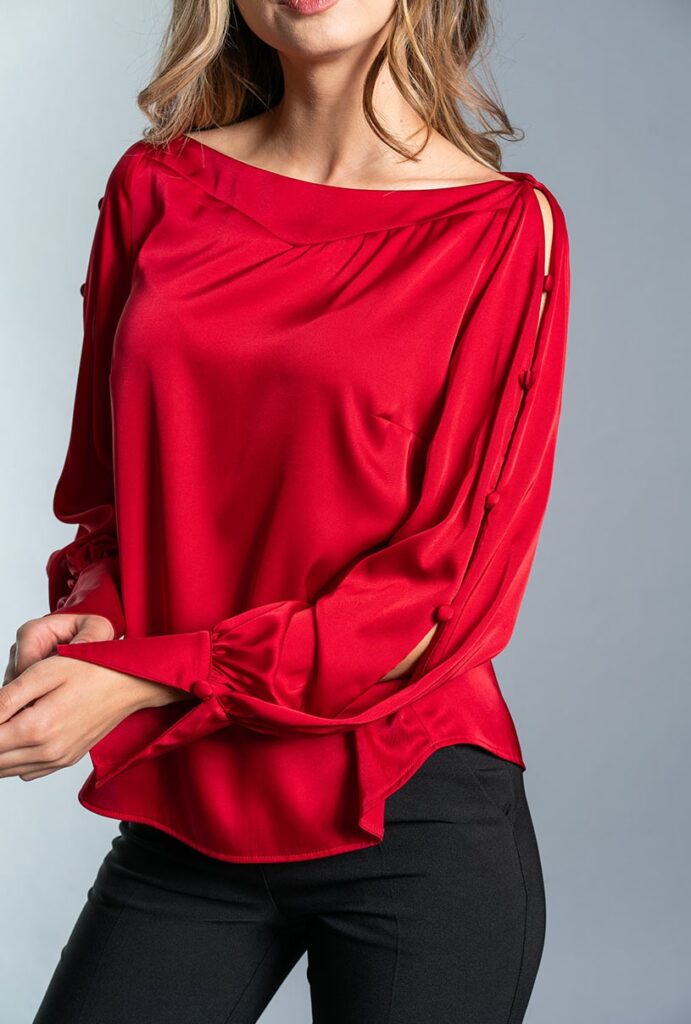 Bluze dama Hermosa rosu satin