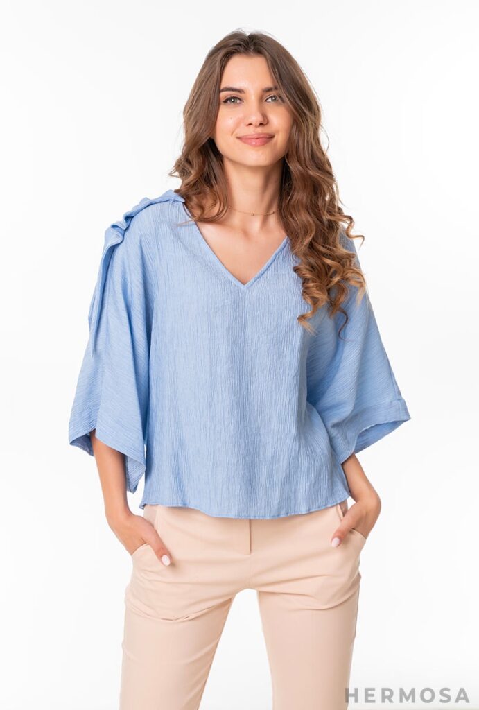 Bluze dama Hermosa bleu rayon