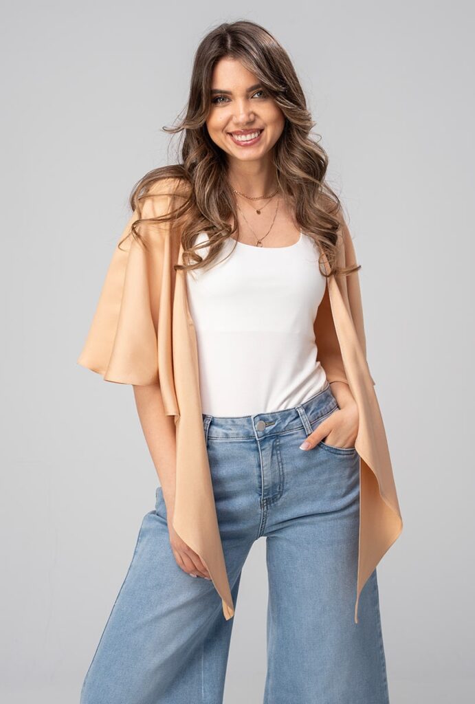 Bluze dama Hermosa bej rayon