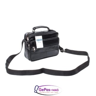 Borseta barbati elegant Gentomix negru piele naturala