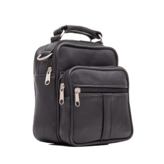 Borseta barbati casual Gentomix negru piele naturala