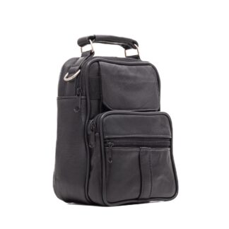 Borseta barbati casual Gentomix negru piele naturala