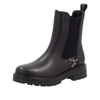 Botine dama Remonte negru piele naturala D2286-03