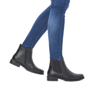 Botine dama Remonte D0F70-01 negru piele naturala