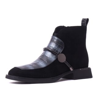 Botine dama KARISMA 7VV1281-C2106 negru piele intoarsa