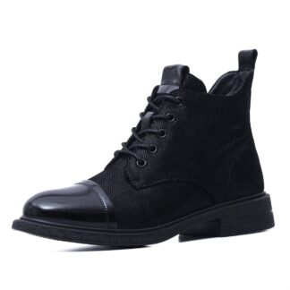 Botine dama PASS Collection M5M570010B O7-I negru piele intoarsa
