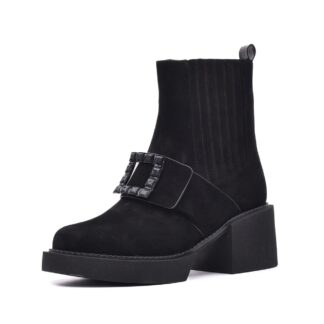 Botine dama Epica K3K350088 01-I negru piele naturala intoarsa