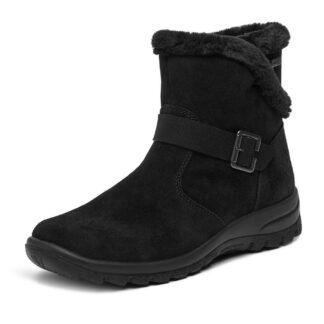 Botine dama Rieker negru piele intoarsa L7179-00 cu