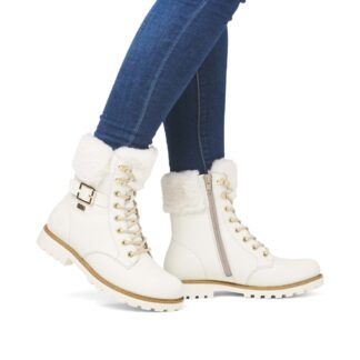 Botine dama Remonte alb piele naturala D8481-80
