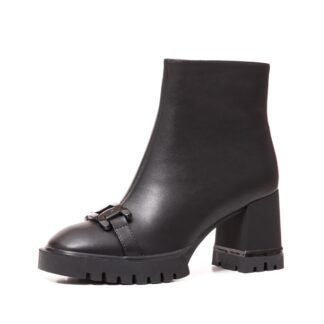 Botine dama KARISMA W1W300003 01-N negru piele naturala