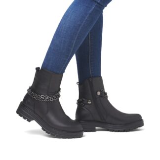 Botine dama Remonte negru piele naturala D2285-00