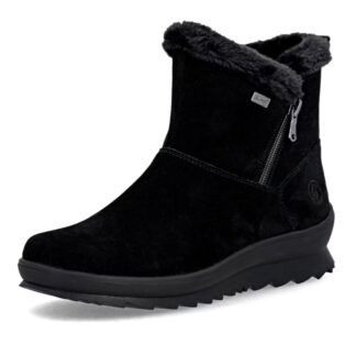 Botine dama Remonte negru piele intoarsa R8486-02