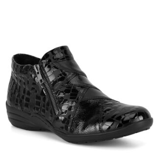 Botine dama casual Remonte negru piele naturala si material sintetic R7674-04