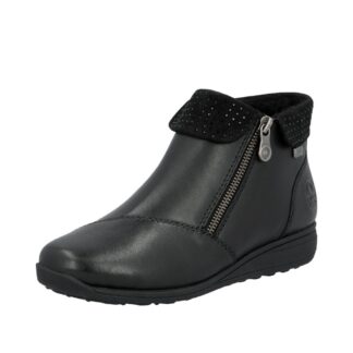 Botine dama Rieker negru piele naturala