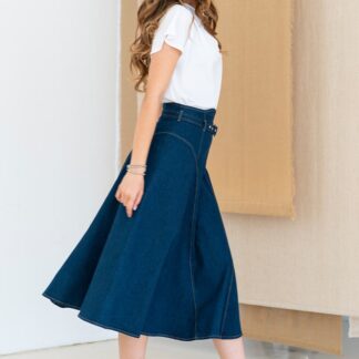 Fuste dama Hermosa bleumarin bumbac