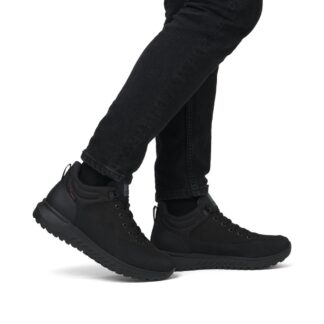 Ghete barbati Rieker negru piele naturala intoarsa U0173-00