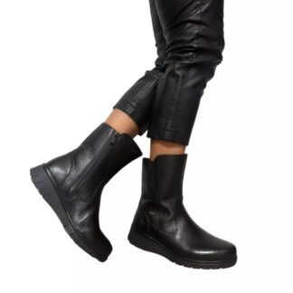 Ghete dama Caprice negru piele naturala 9-26458-45 022