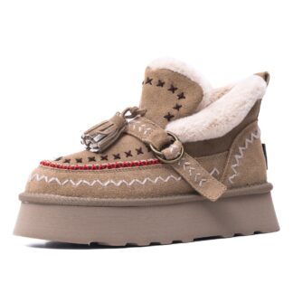 Ghete dama O-JOO OL52505A taupe piele intoarsa