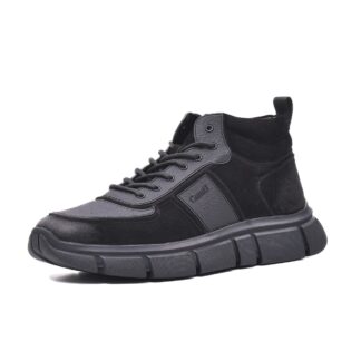 Adidasi barbati Caribu 3MKD7-860 negru piele naturala intoarsa