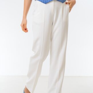 Pantaloni dama Hermosa alb vascoza