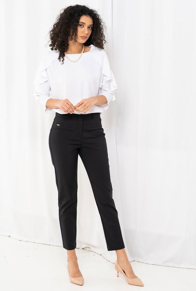 Pantaloni dama Hermosa negru tercot elastic