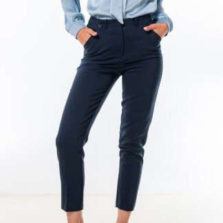 Pantaloni dama Hermosa bleumarin bumbac