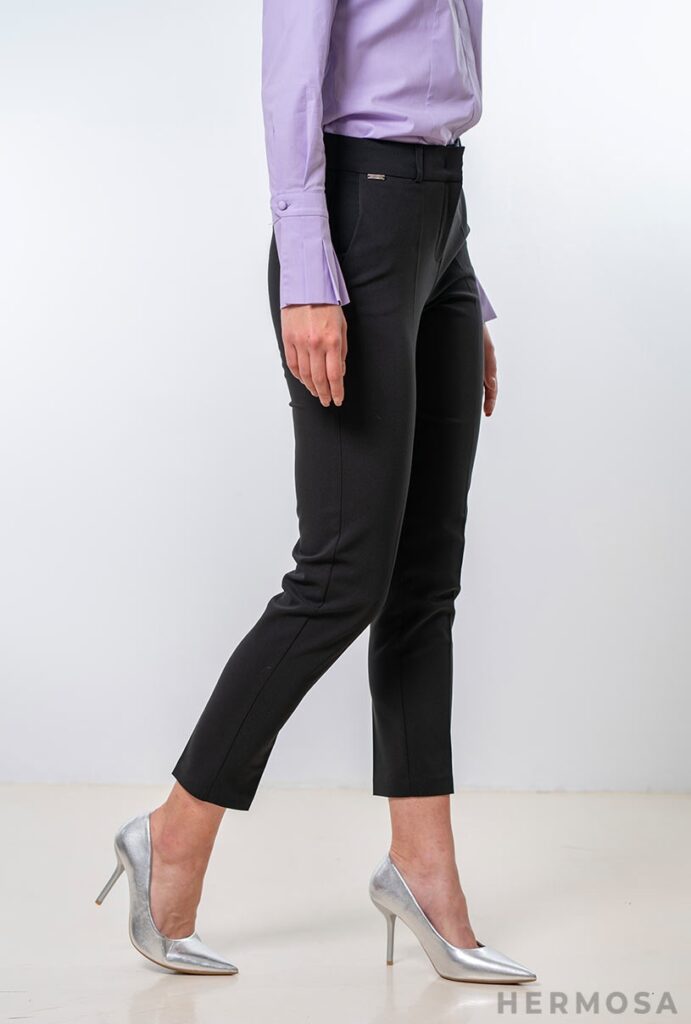Pantaloni dama Hermosa negru bumbac