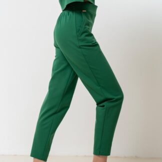 Pantaloni dama Hermosa verde bumbac