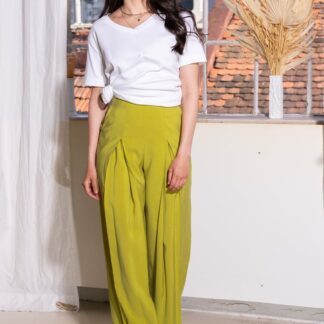 Pantaloni dama Hermosa lime rayon