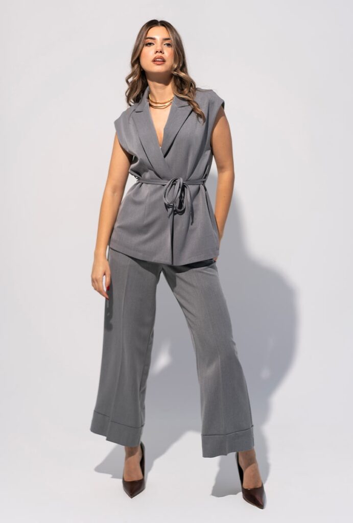 Pantaloni dama Hermosa gri
