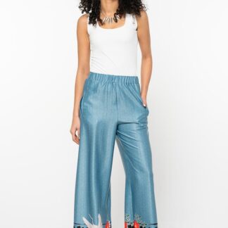 Pantaloni dama Hermosa turcoaz vascoza