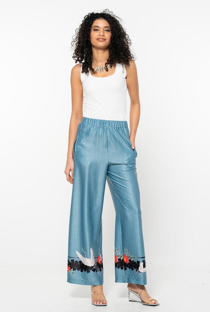 Pantaloni dama Hermosa turcoaz vascoza