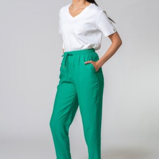 Pantaloni dama Hermosa verde rayon