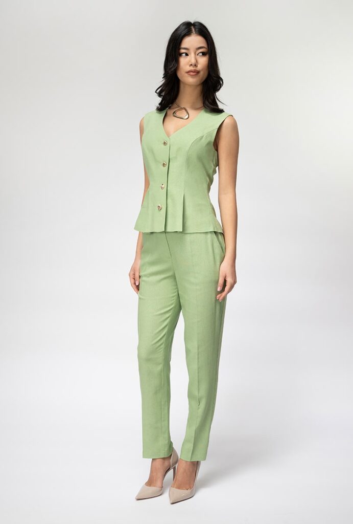 Pantaloni dama Hermosa olive in