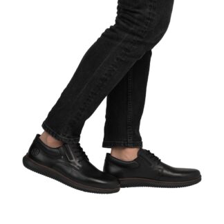 Pantofi barbati casual Rieker negru piele naturala