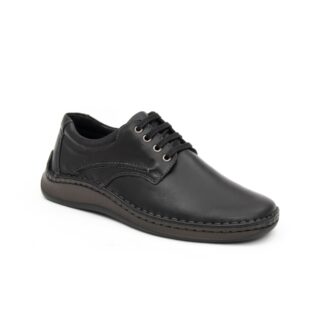 Pantofi barbati casual Leofex negru piele naturala