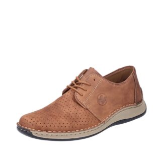 Pantofi barbati casual Rieker maro piele naturala nabuc