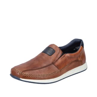 Pantofi barbati casual Rieker coniac piele naturala