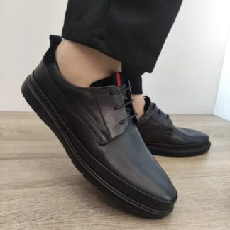 Pantofi barbati casual Otter negru piele naturala
