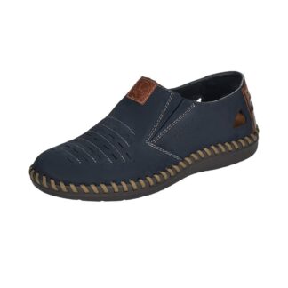 Pantofi barbati casual Rieker bleumarin piele naturala B2457-14