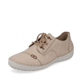 Pantofi dama Rieker bej piele naturala