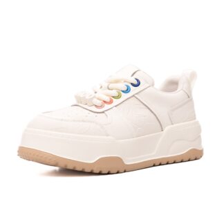 Pantofi dama sport PASS Collection 6LMQ60007A 13-N alb piele naturala