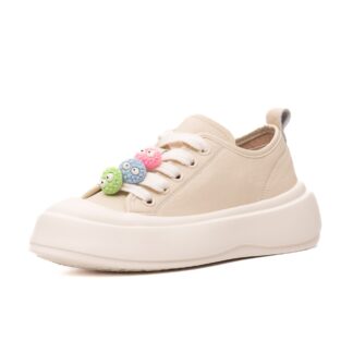 Pantofi dama sport PASS Collection 6LMQ60013A-03 bej piele naturala